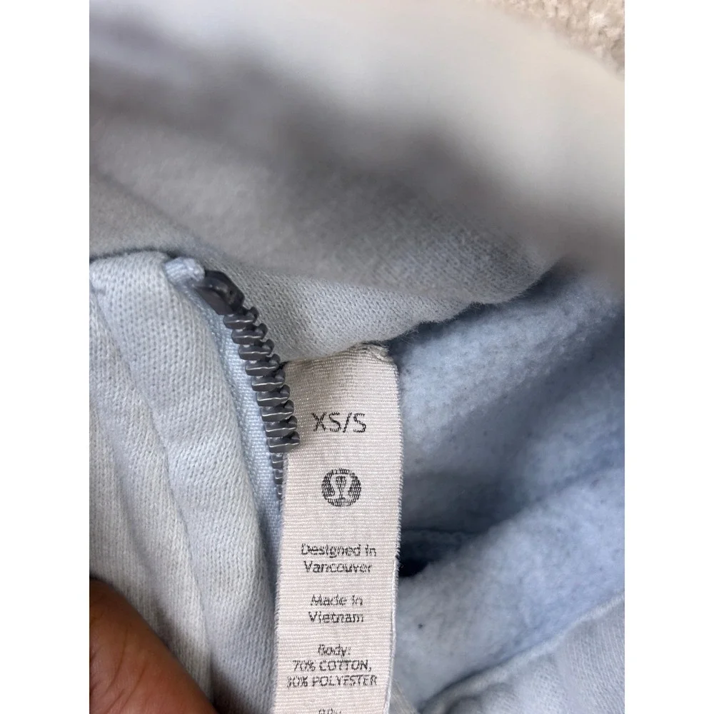 Lululemon Scuba Oversized Half Zip Hoodie Light Blue XS/S Pullover Sweatshirt